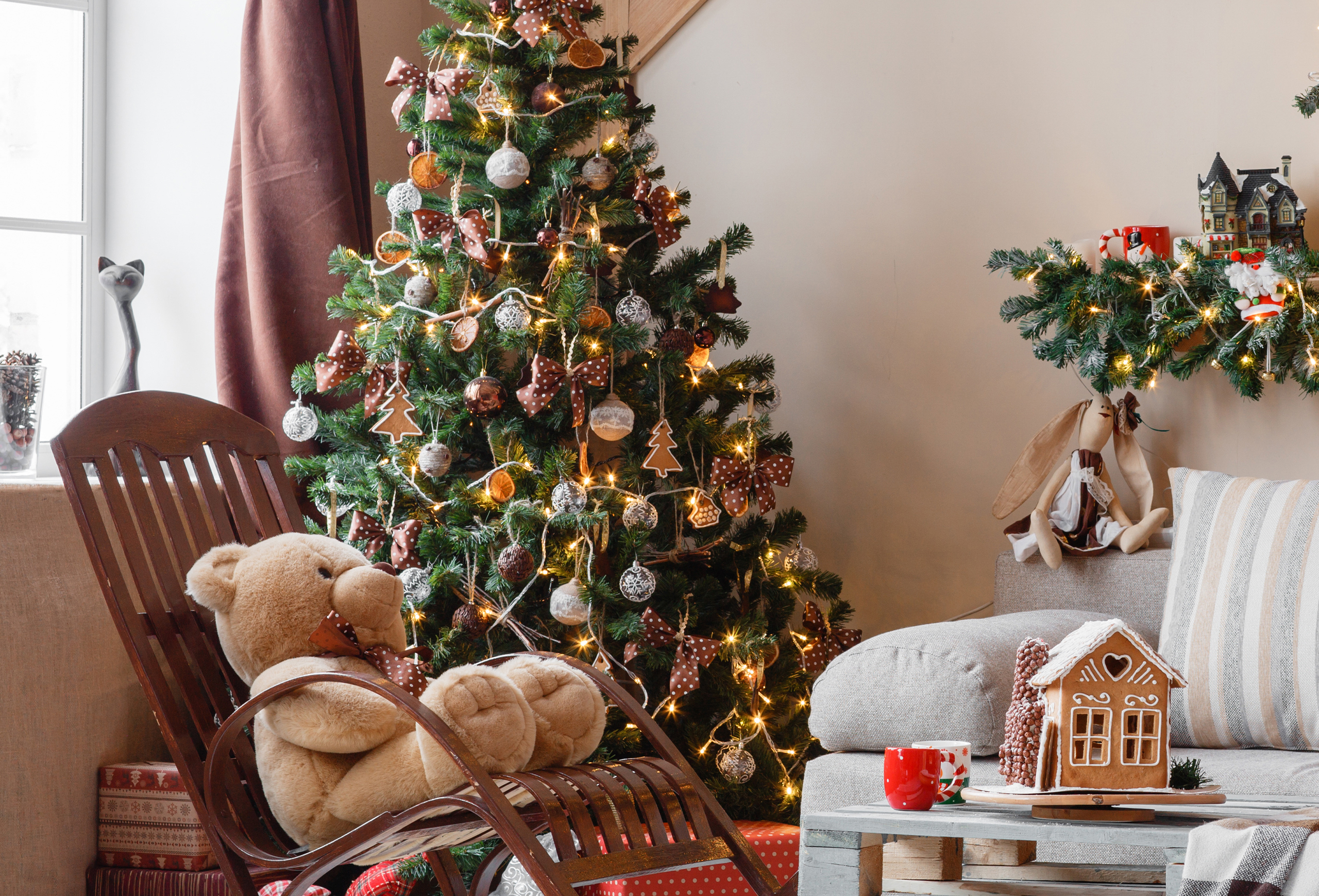 Décoration De Noël Faite Main - Petit Sapin Argenté/bronze - Ornement Unique Pour Sapin